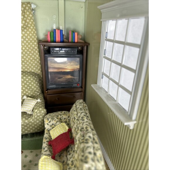 Laura Ashley Jazwares Room by Room Dollhouse Living Room Spare Curtains 10" Cube - Picture 7 of 16